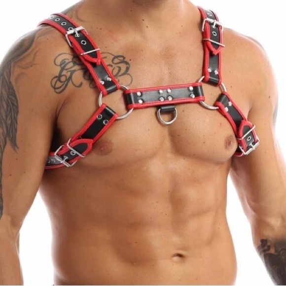 Roma Mens Rave Festival Elastic Harness with Stud Detail